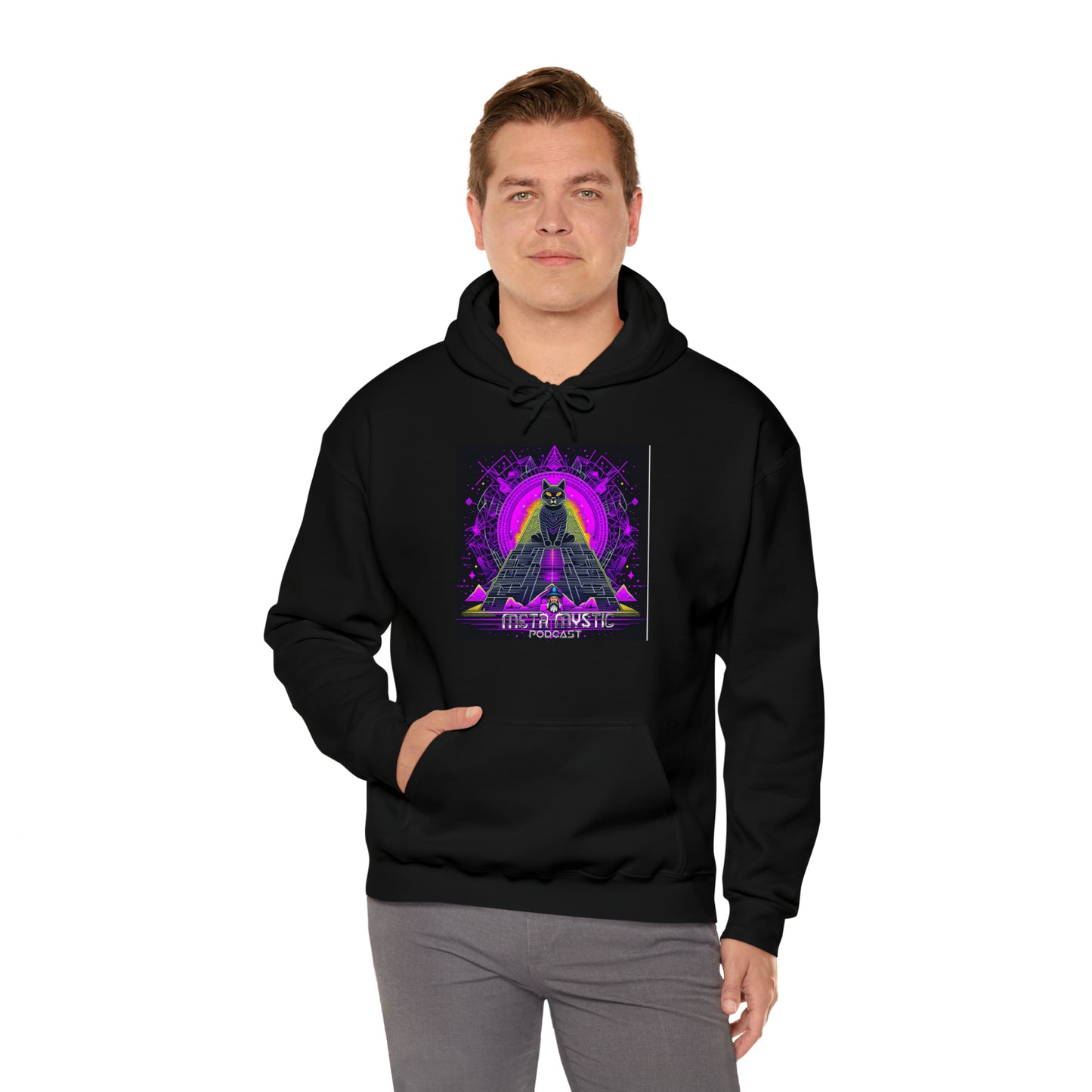 META MYSTIC PODCAST EGYPTIAN CATS Unisex Heavy Blend™ Hooded Sweatshirt