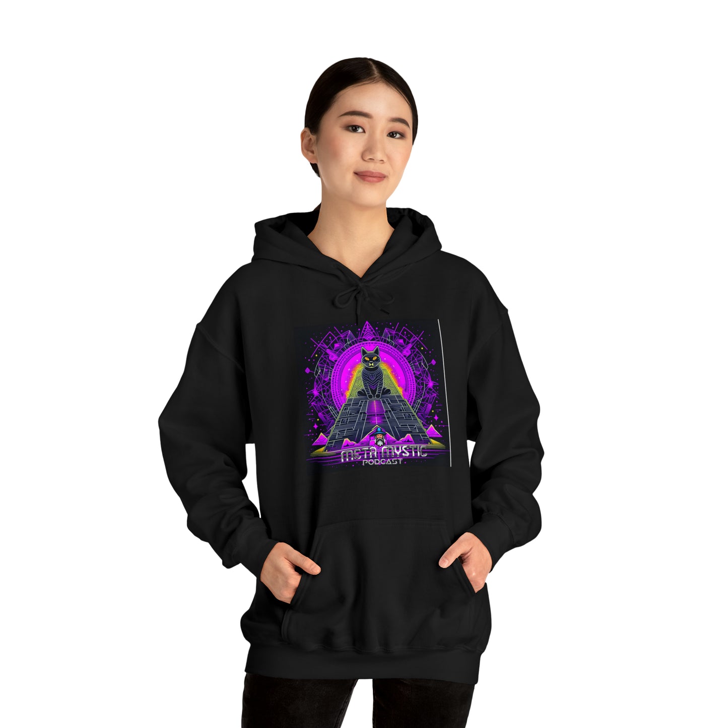 META MYSTIC PODCAST EGYPTIAN CATS Unisex Heavy Blend™ Hooded Sweatshirt