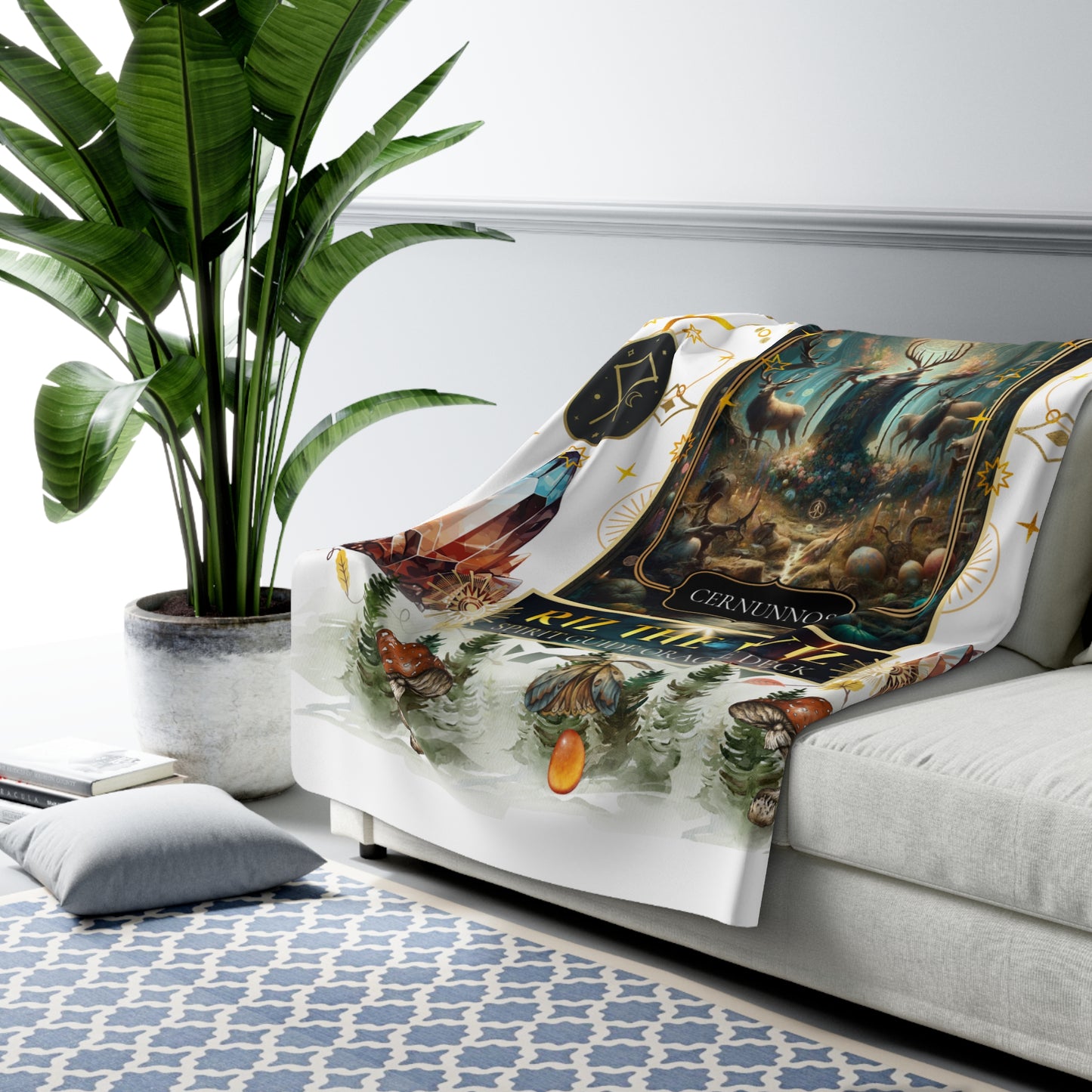 Cozy Cernunnos Forest Guardian Blanket
