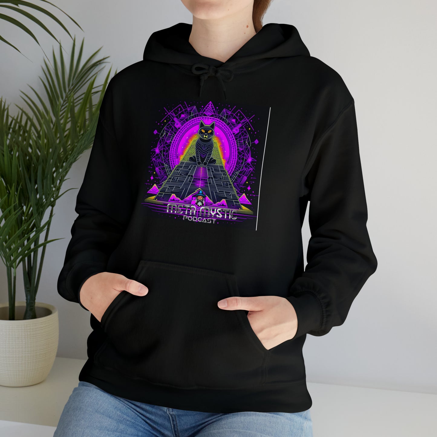 META MYSTIC PODCAST EGYPTIAN CATS Unisex Heavy Blend™ Hooded Sweatshirt