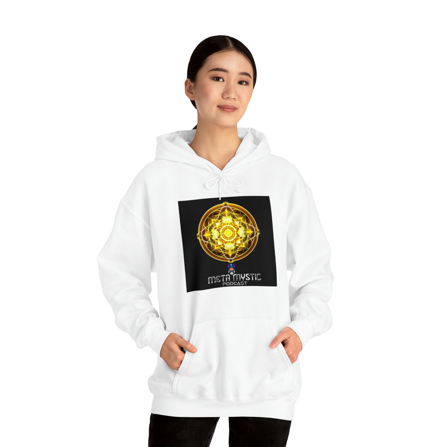 META MYSTIC PODCAST 'Golden Heart' Unisex Heavy Blend™ Hooded Sweatshirt