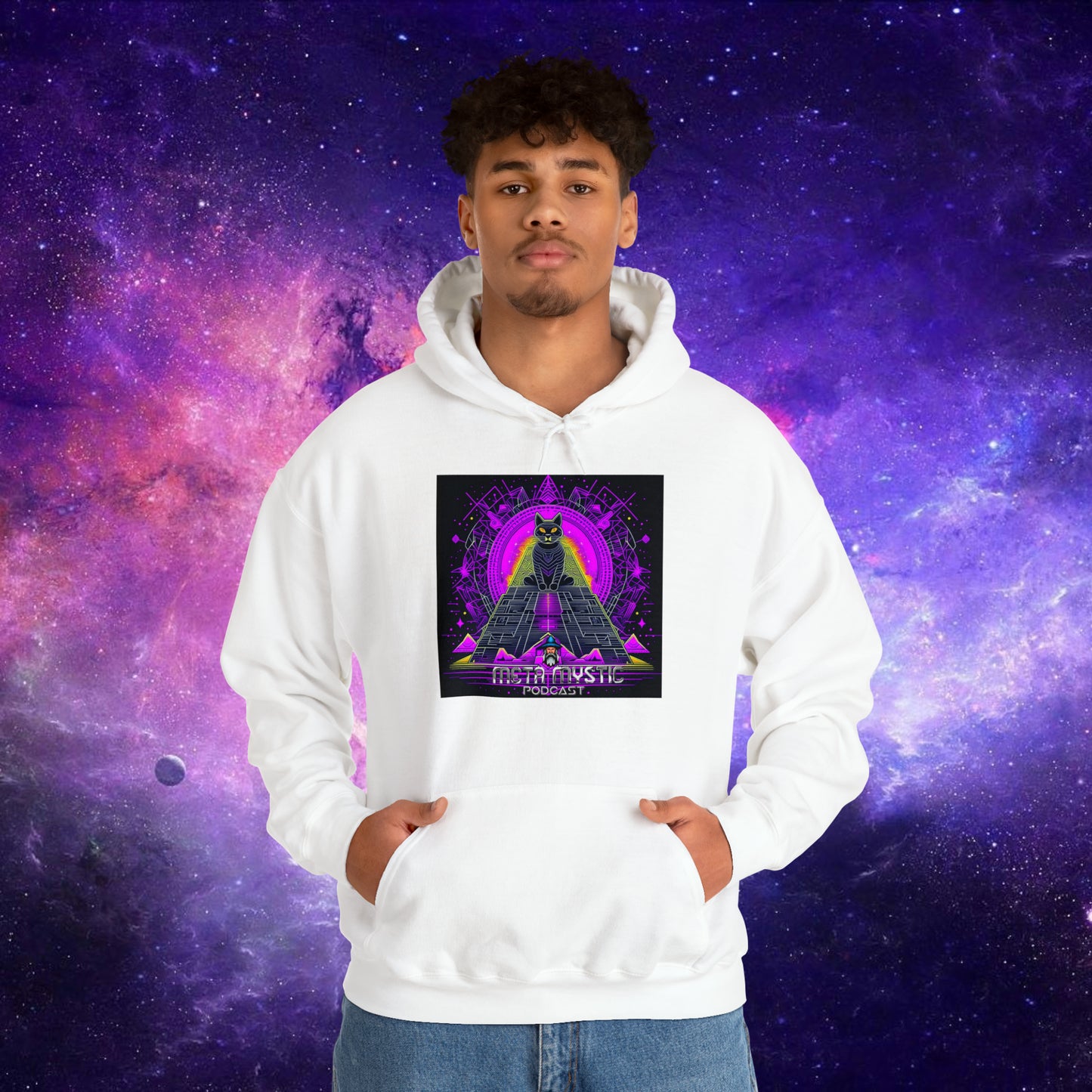 META MYSTIC PODCAST EGYPTIAN CATS Unisex Heavy Blend™ Hooded Sweatshirt