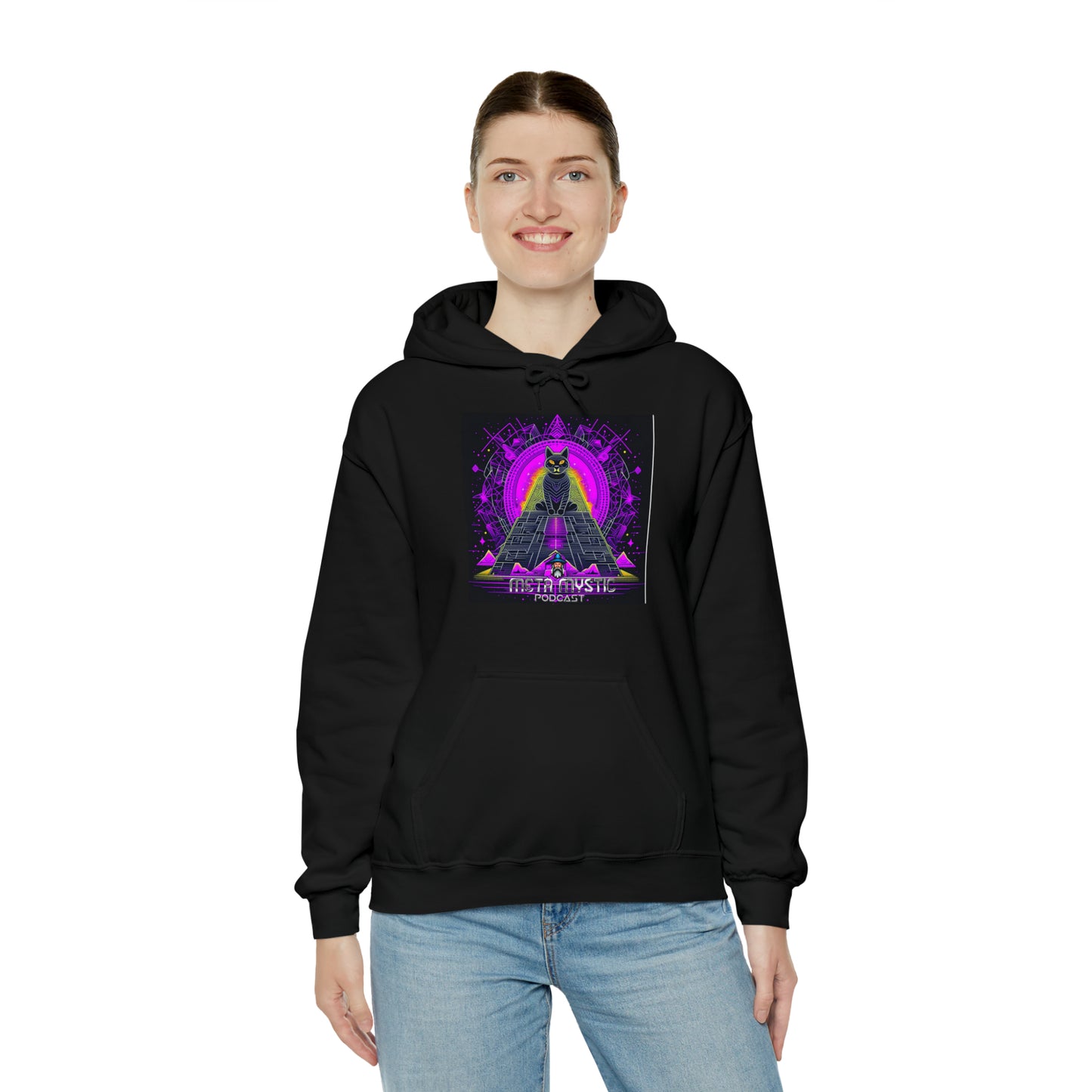 META MYSTIC PODCAST EGYPTIAN CATS Unisex Heavy Blend™ Hooded Sweatshirt