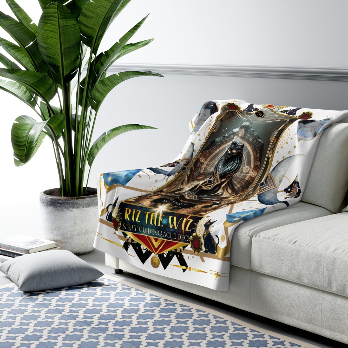 Sekhmet Goddess Power Cozy Sherpa Fleece Blanket