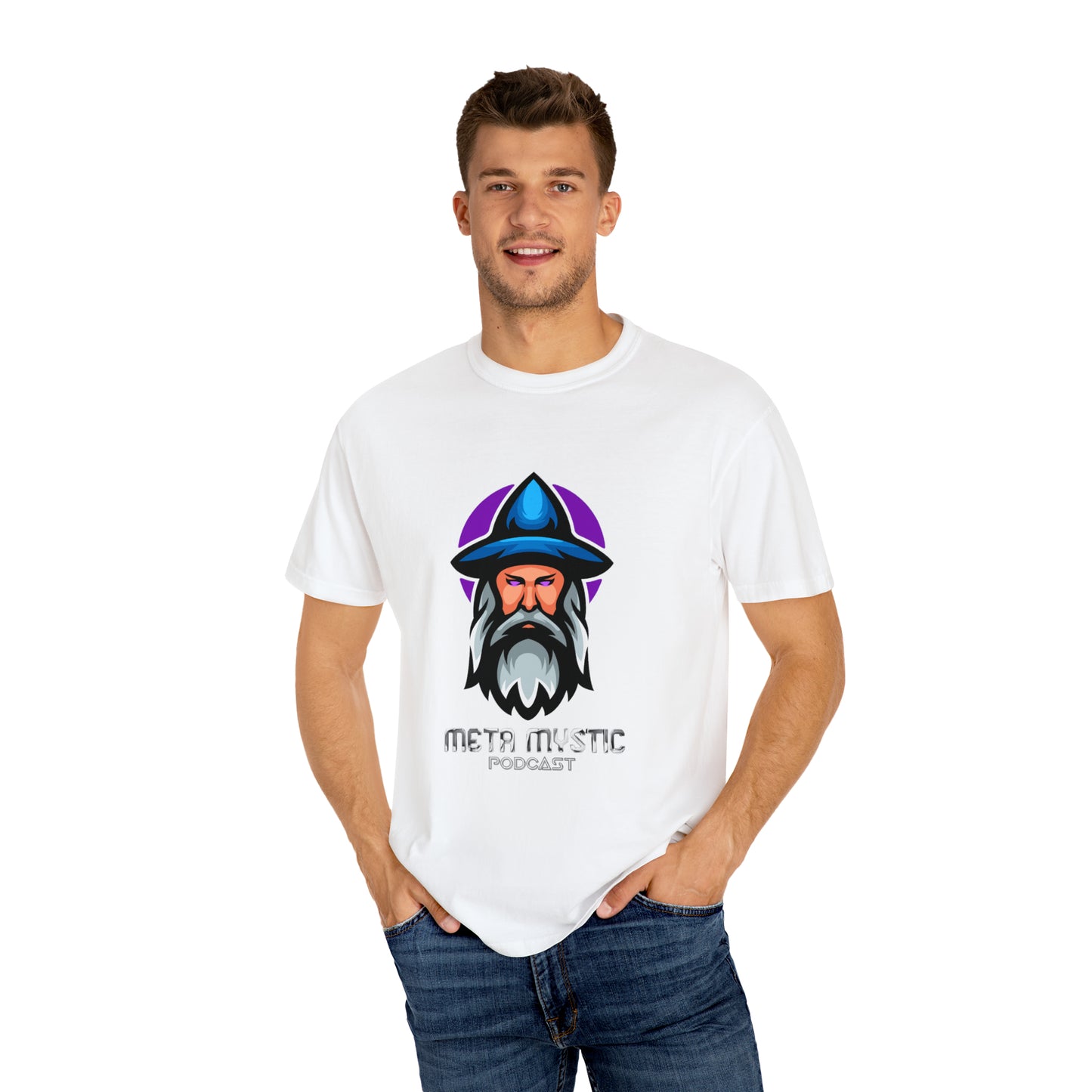 META MYSTIC PODCAST LOGO Unisex Garment-Dyed T-shirt