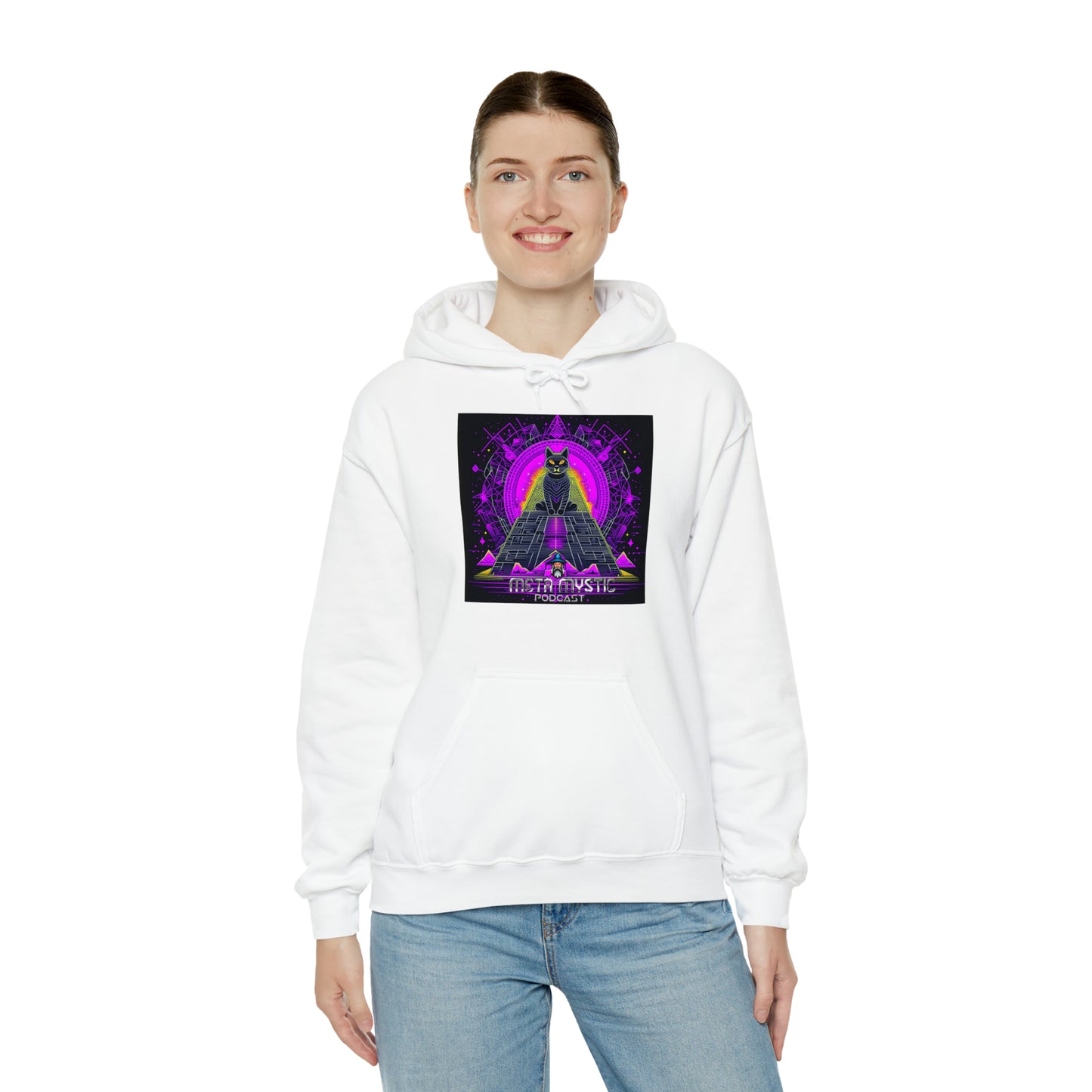META MYSTIC PODCAST EGYPTIAN CATS Unisex Heavy Blend™ Hooded Sweatshirt