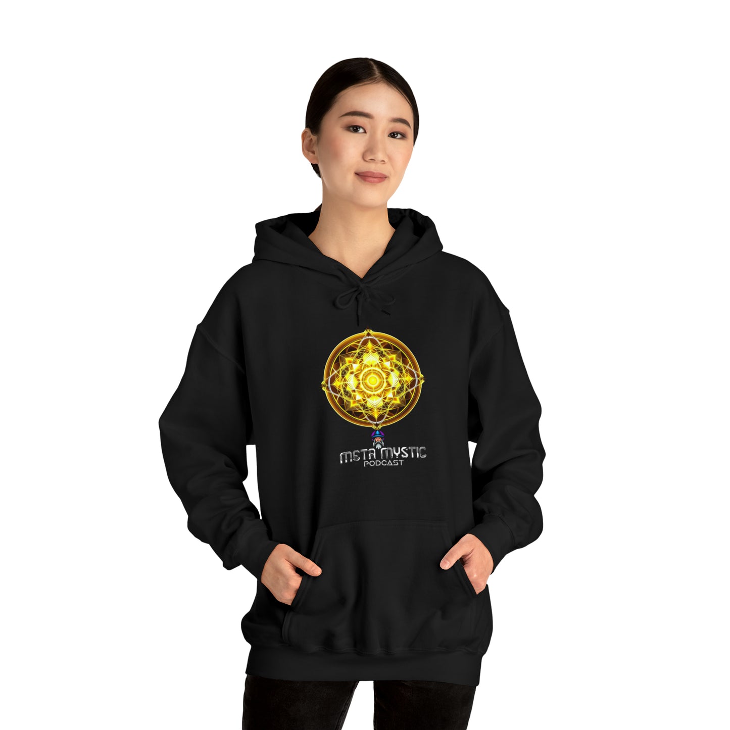META MYSTIC PODCAST 'Golden Heart' Unisex Heavy Blend™ Hooded Sweatshirt