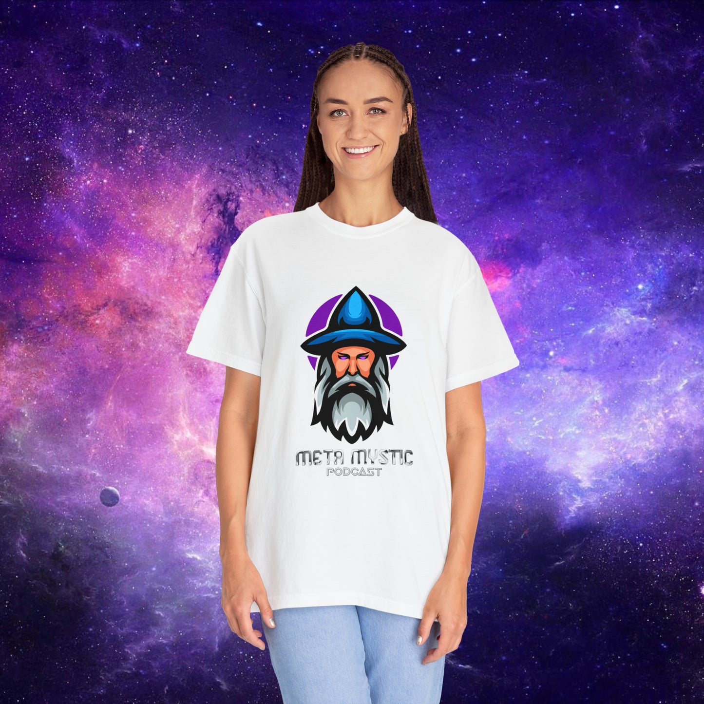 META MYSTIC PODCAST LOGO Unisex Garment-Dyed T-shirt