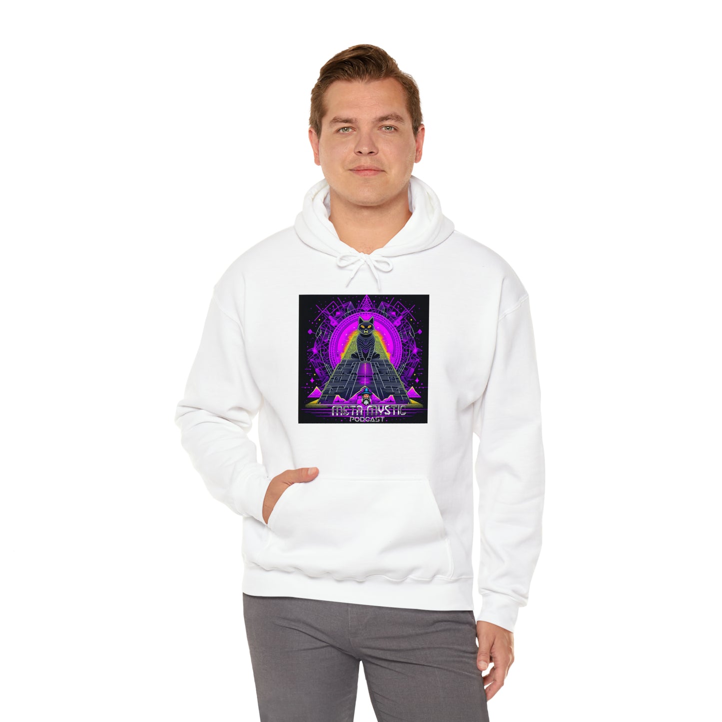 META MYSTIC PODCAST EGYPTIAN CATS Unisex Heavy Blend™ Hooded Sweatshirt