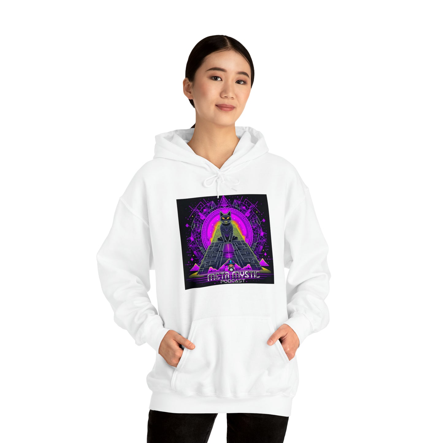 META MYSTIC PODCAST EGYPTIAN CATS Unisex Heavy Blend™ Hooded Sweatshirt