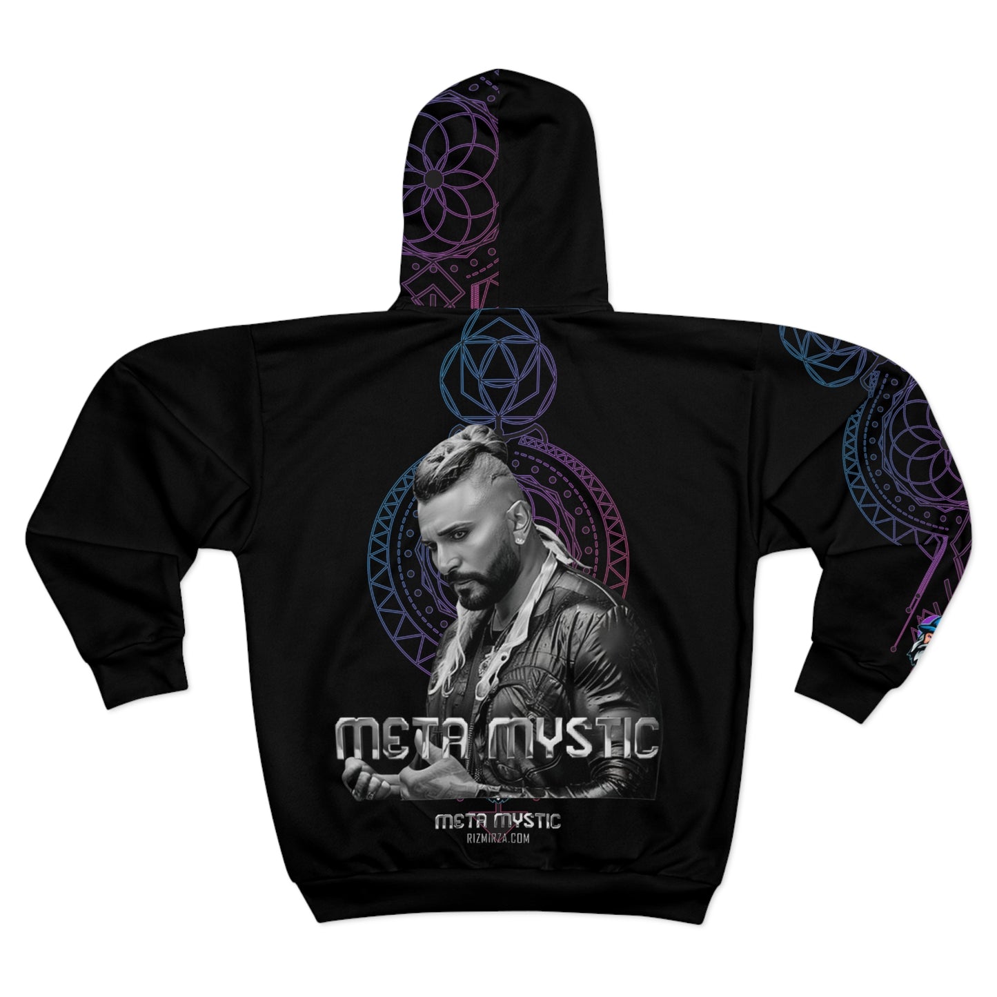 Channel Riz~ META MYSTIC PODCAST Unisex Zip Hoodie (AOP)