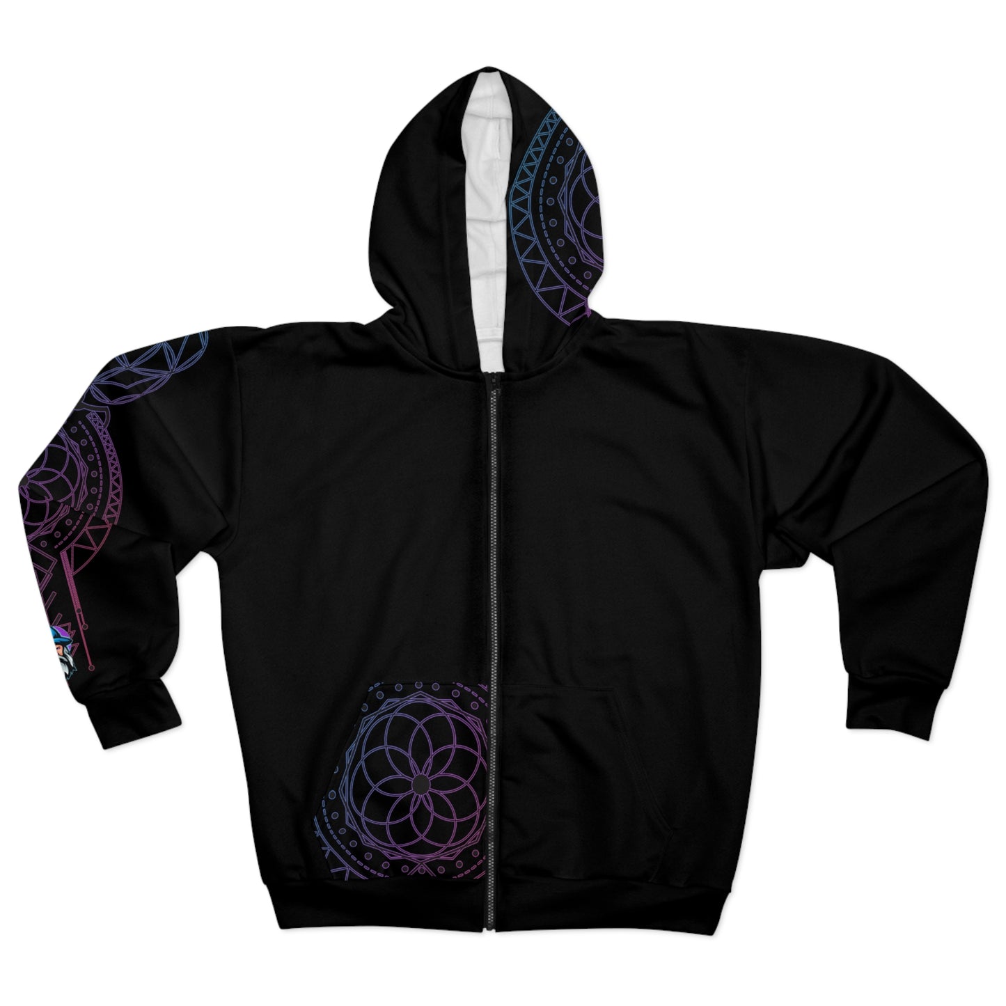 Channel Riz~ META MYSTIC PODCAST Unisex Zip Hoodie (AOP)