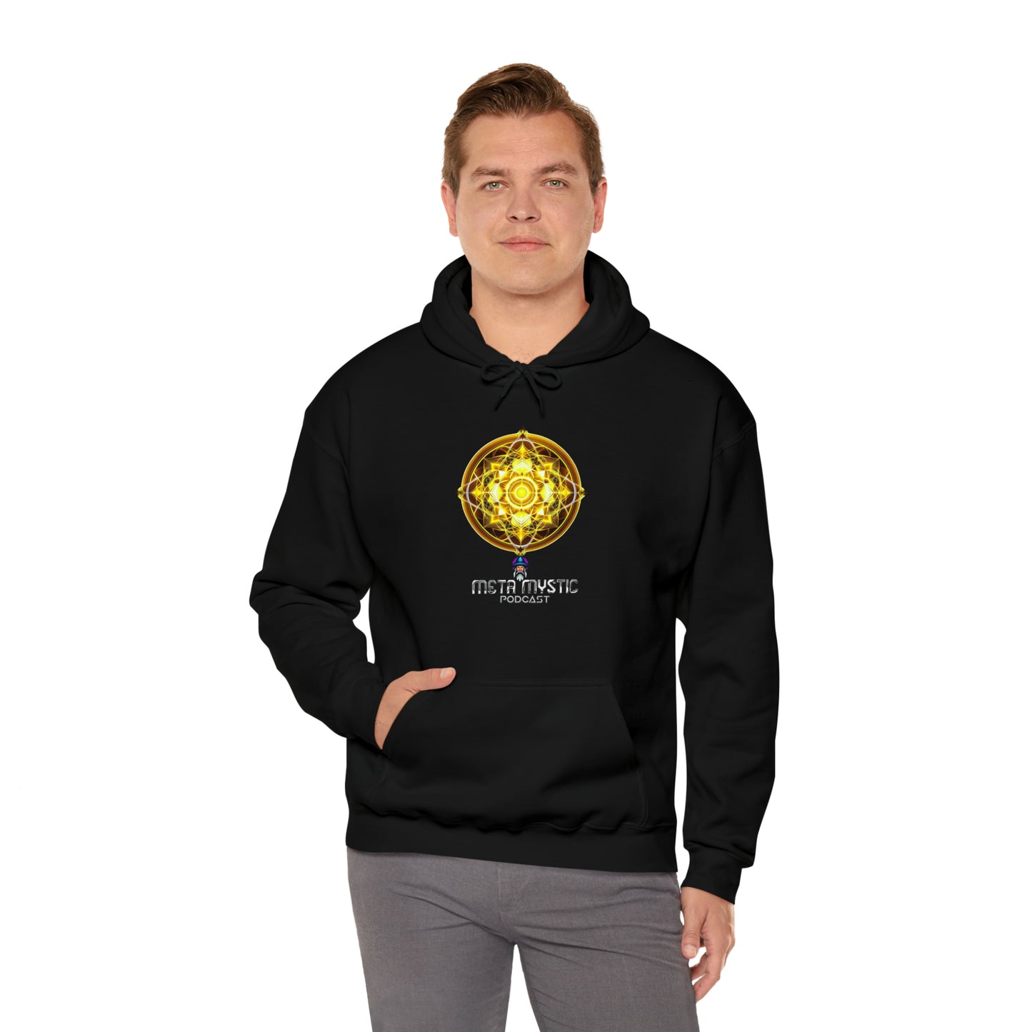META MYSTIC PODCAST 'Golden Heart' Unisex Heavy Blend™ Hooded Sweatshirt