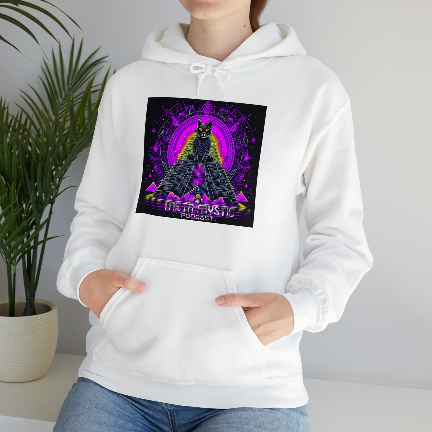 META MYSTIC PODCAST EGYPTIAN CATS Unisex Heavy Blend™ Hooded Sweatshirt