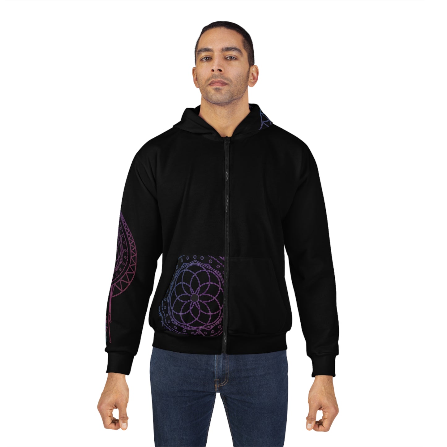 Channel Riz~ META MYSTIC PODCAST Unisex Zip Hoodie (AOP)